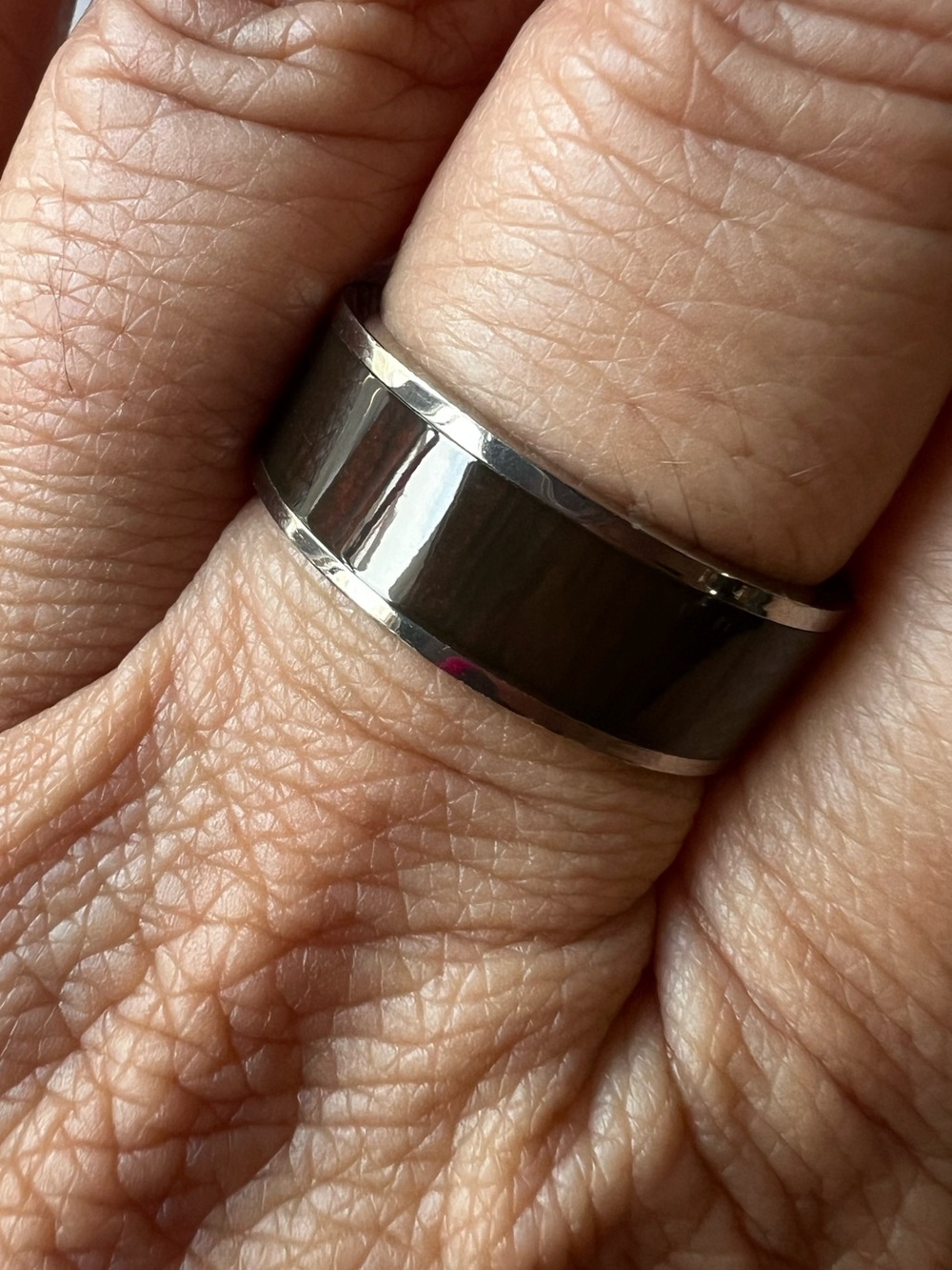 Mens Ring Size 9.5 Tungsten Style Wood Inlay Wedding Band #952